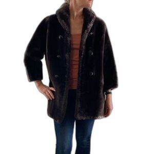 Saks Fifth Avenue Vintage 70s The Lesley Creation Fur Short Collared Coat